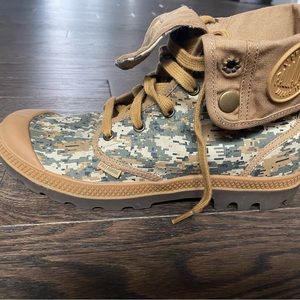 Palladium canvas boots.